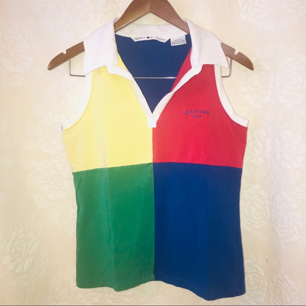 Tommy Hilfiger Sleeveless Color Block Tee - Small